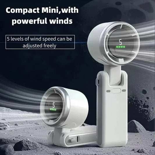 Portable Turbo Handheld Fan – Rechargeable & Adjustable